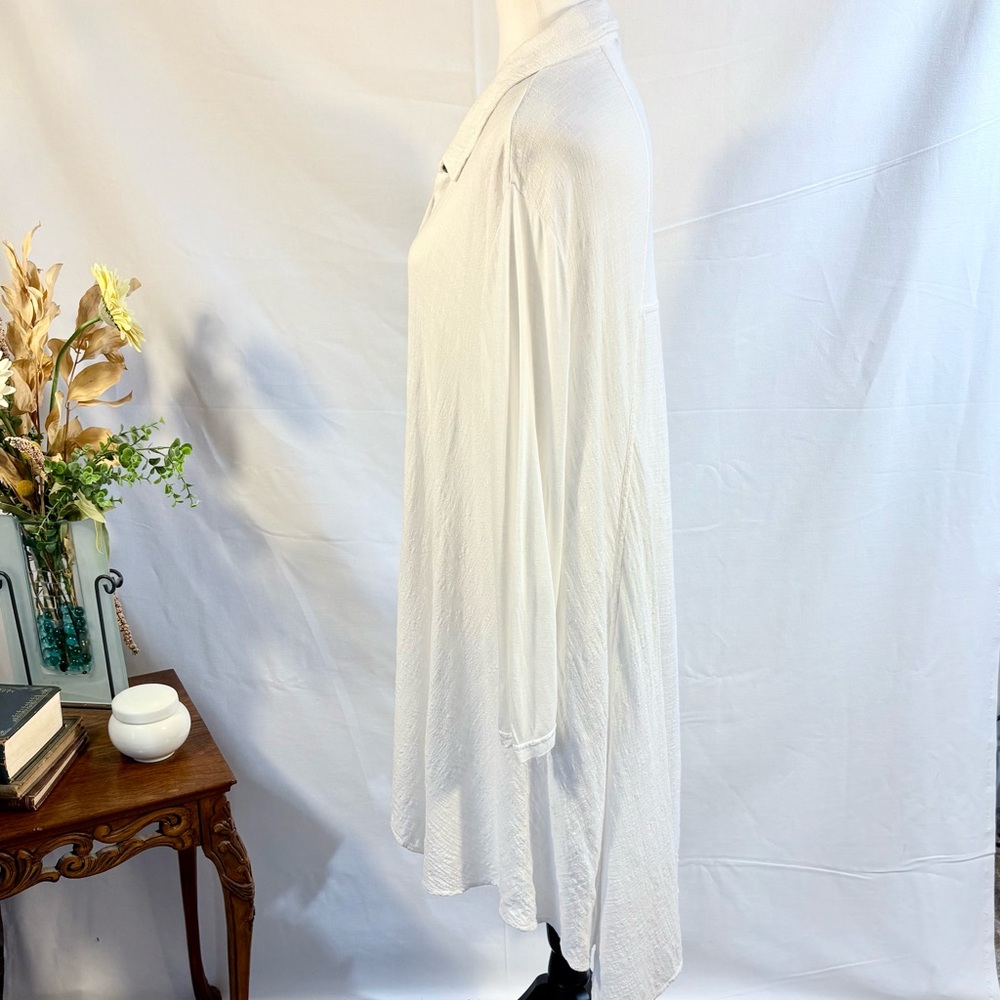 XCVI Cotton Gauze Rayon Contrast Hi Low Tunic Top Size XL💚 - Picture 7 of 11
